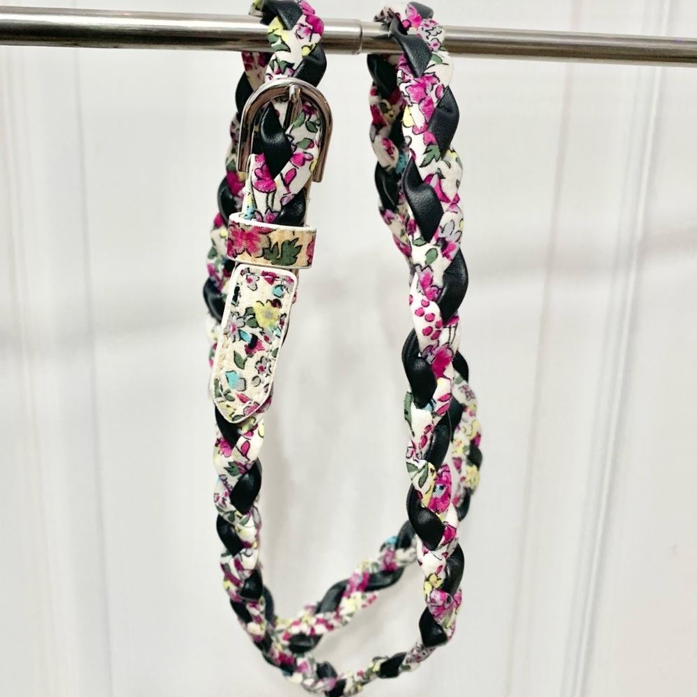 Vintage Route 66 Braided Floral Belt - L